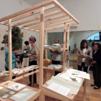 Panoramica della sala durante la mostra “El Paisaje Agrario de Veranes” e presentazione della pubblicazione Creadores de Paisajes. Sala 3 CCAI Gijón. 2016
